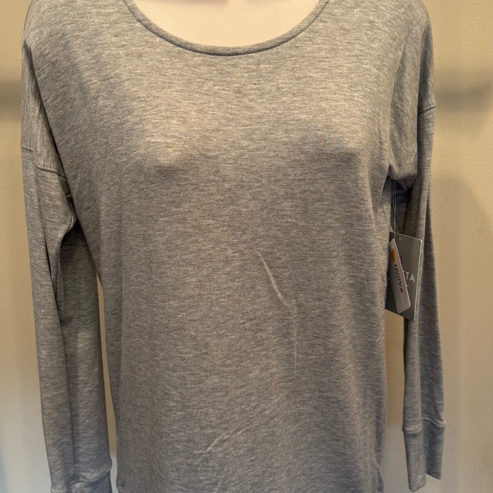 NWT Athleta Gray CYA Crossback French Terry Sweatshirt Buttery Soft